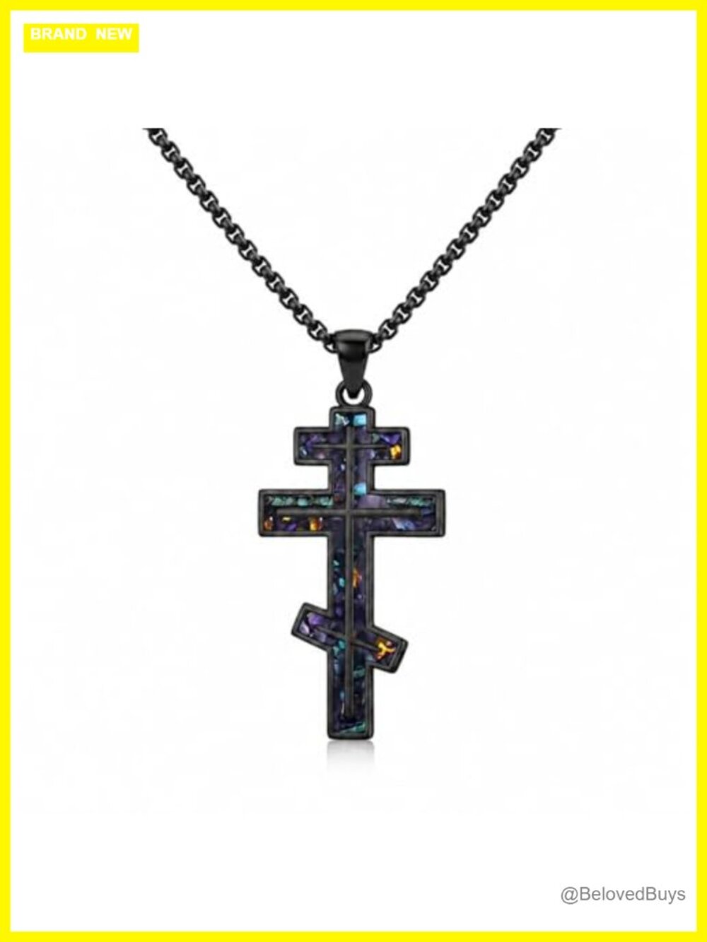 Handmade Natural Zirconia Russian Orthodox Cross Pendant Necklace